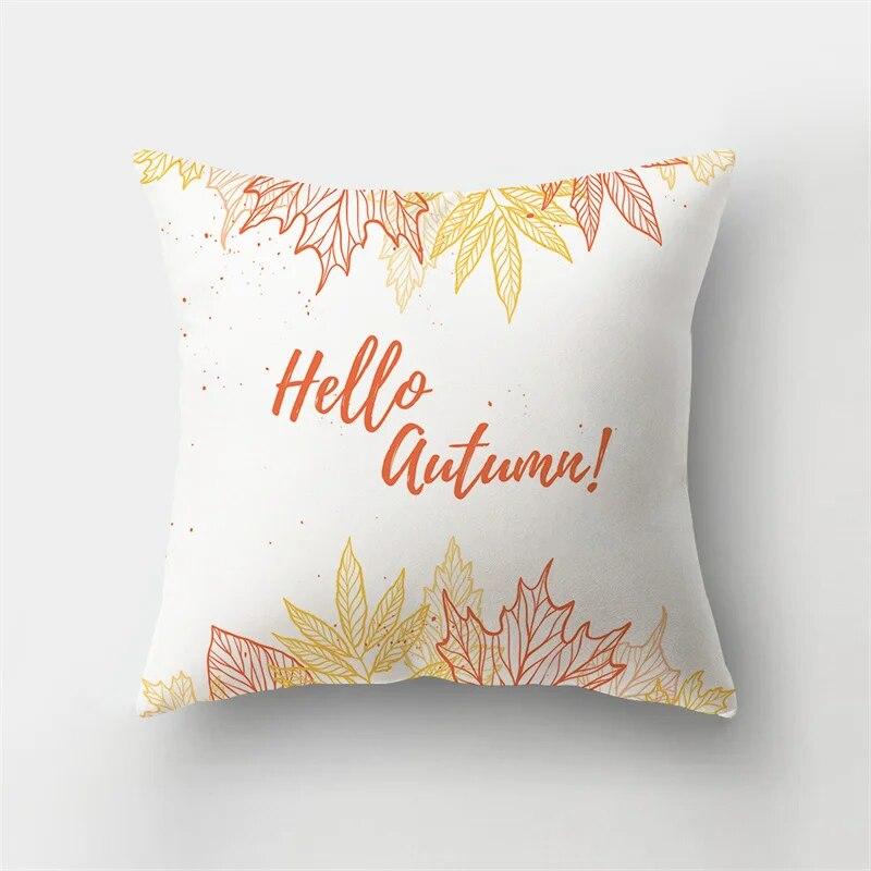 Autumn Landscape Printing Pillowcase Maple Leaf Tree Plant Sofa Cushion Cover Office Car Creative Decoration Home