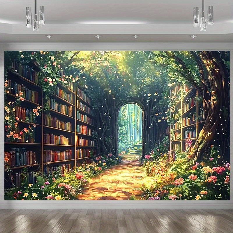 VIKAMAMagic Fairy Forest Library Background Decoration Tapestry Living Room Sofa Background Wall Room Decoration