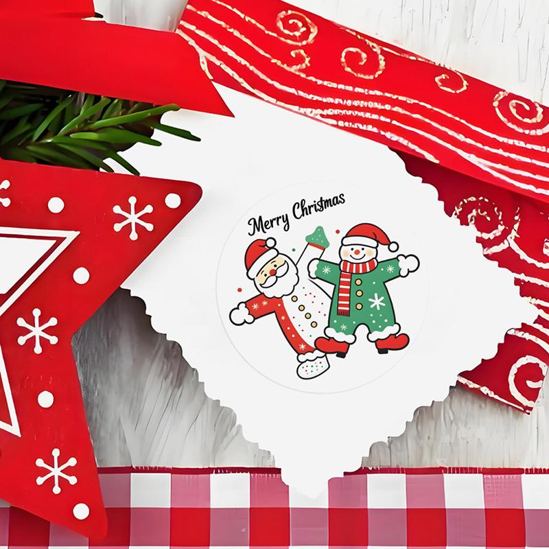 500 шт. веселых рождественских наклеек, рождественские тематические наклейки, наклейки для подарков своими руками, выпечки, конвертов, канцелярских принадлежностей, украшений
