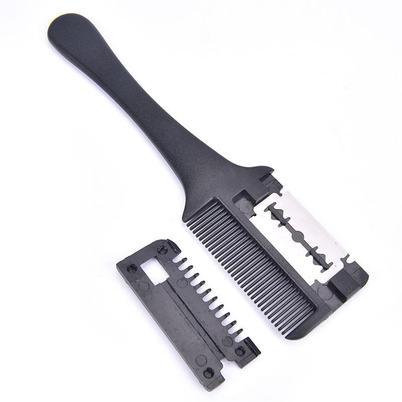 Двухсторонняя расческа для бритвы для волос, профилировщик слоя, режущая истончающаяся расческа с лезвием