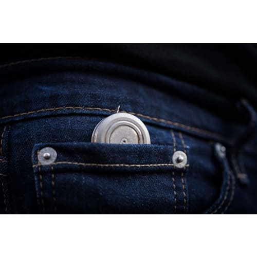 TEC Accessories Ti-Tape Titanium Retractable Mini Tape Measure (Stonewash Finish) - Imperial and Metric 3ft User-Interchangeable Small Measuring Tape