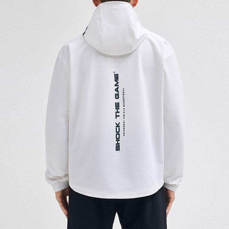 Anta Баскетбольная серия Letter молния куртка с капюшоном мужские куртки чисто-белый 152331616-1
