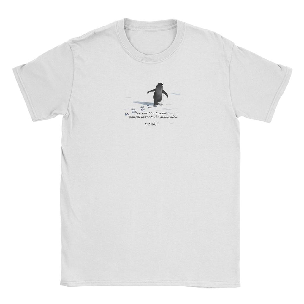 Nihilist Penguin But Why meme Unisex T Shirt Casual Tees Short Sleeve Round Collar TShirt Pure Cotton Classic Clothing