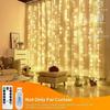 Christmas Lights Curtains for Windows Led Fairy New Year Lighting Room String Garland Usb Party Waterfalls Decorations Girls