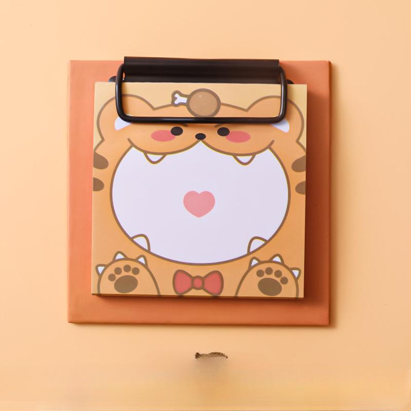 1pcs Cartoon Board Clip Sticky Note Book Student Ins Girl Memo Sticky Note Study Office Non-sticky Message Paper