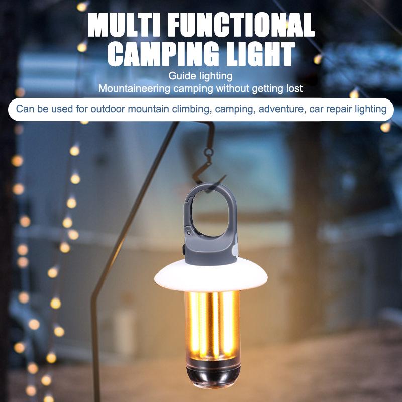 Mini Portable Camping Lights Rechargeable Led Flashlight Dual-Light Warm White Multifunctional Outdoor Lamp Garden Atmosphere