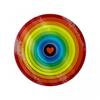 Rainbow Heart Circular Glass Chopping Board