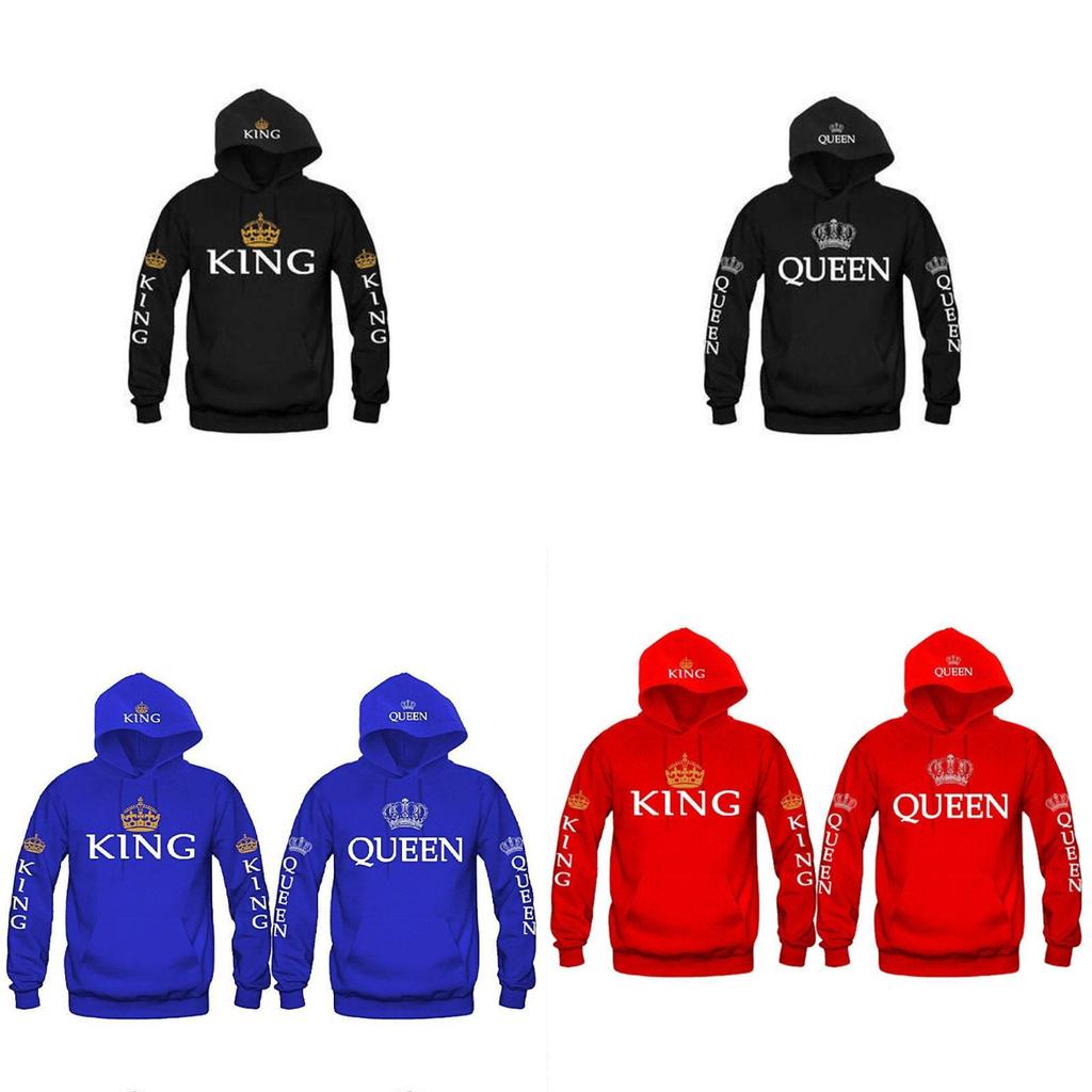 Stylish Cotton Hooded Sweatshirt For Couples Printed Long Sleeve Pullover For Fall