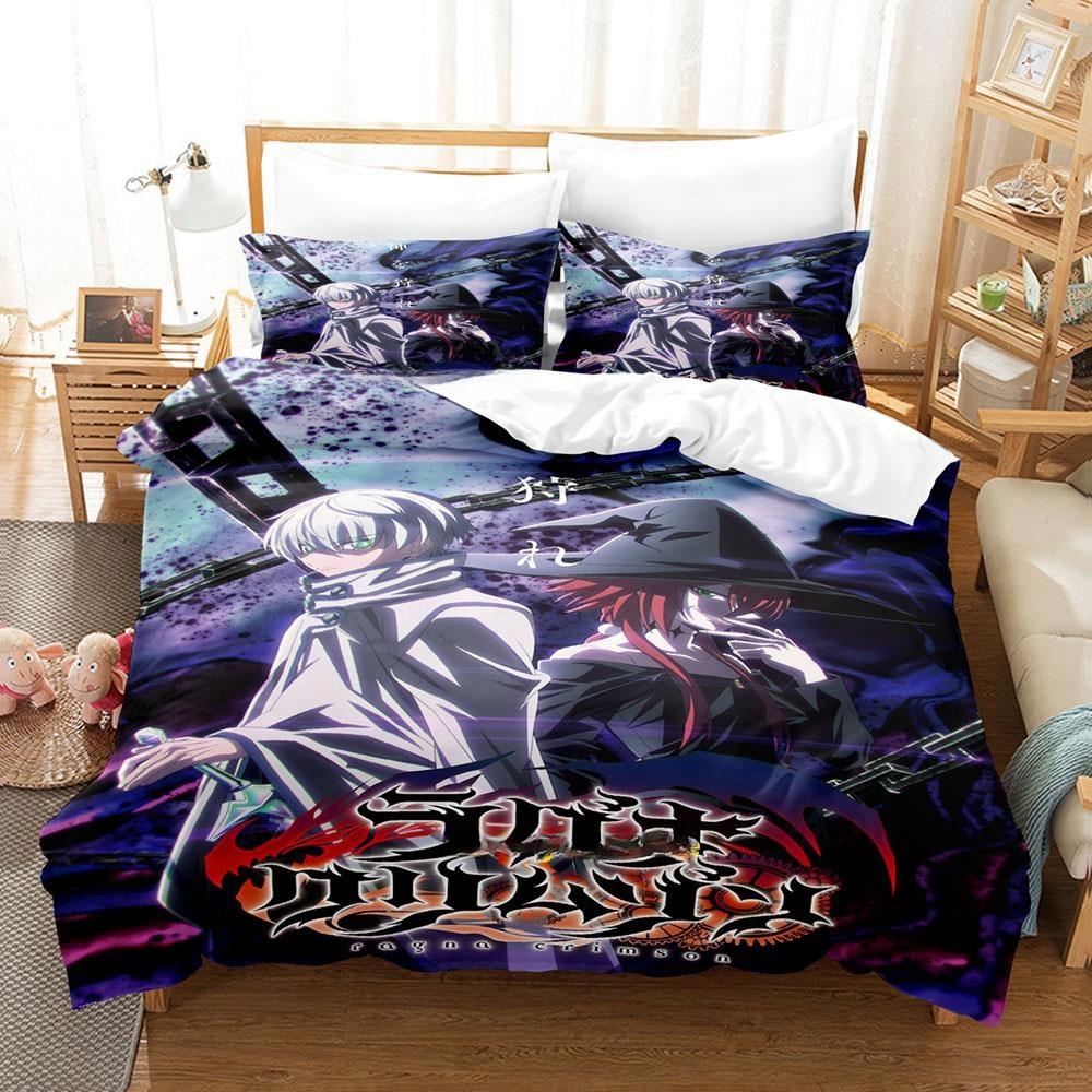 Anime Ragna Crimson Bedding Collection Single Twin Full Queen King Size Bed Collection Teenager Bedroom Linen Set 3D Print Anime Bed Sheet Set