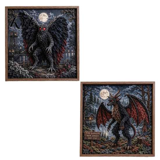 Handmade Textile Art Project 2PCS Dark Gothic DIY 3D Fabric Craft Kit, Sculpture Creative Design Set Project, Beginner Friendly Material Pack,