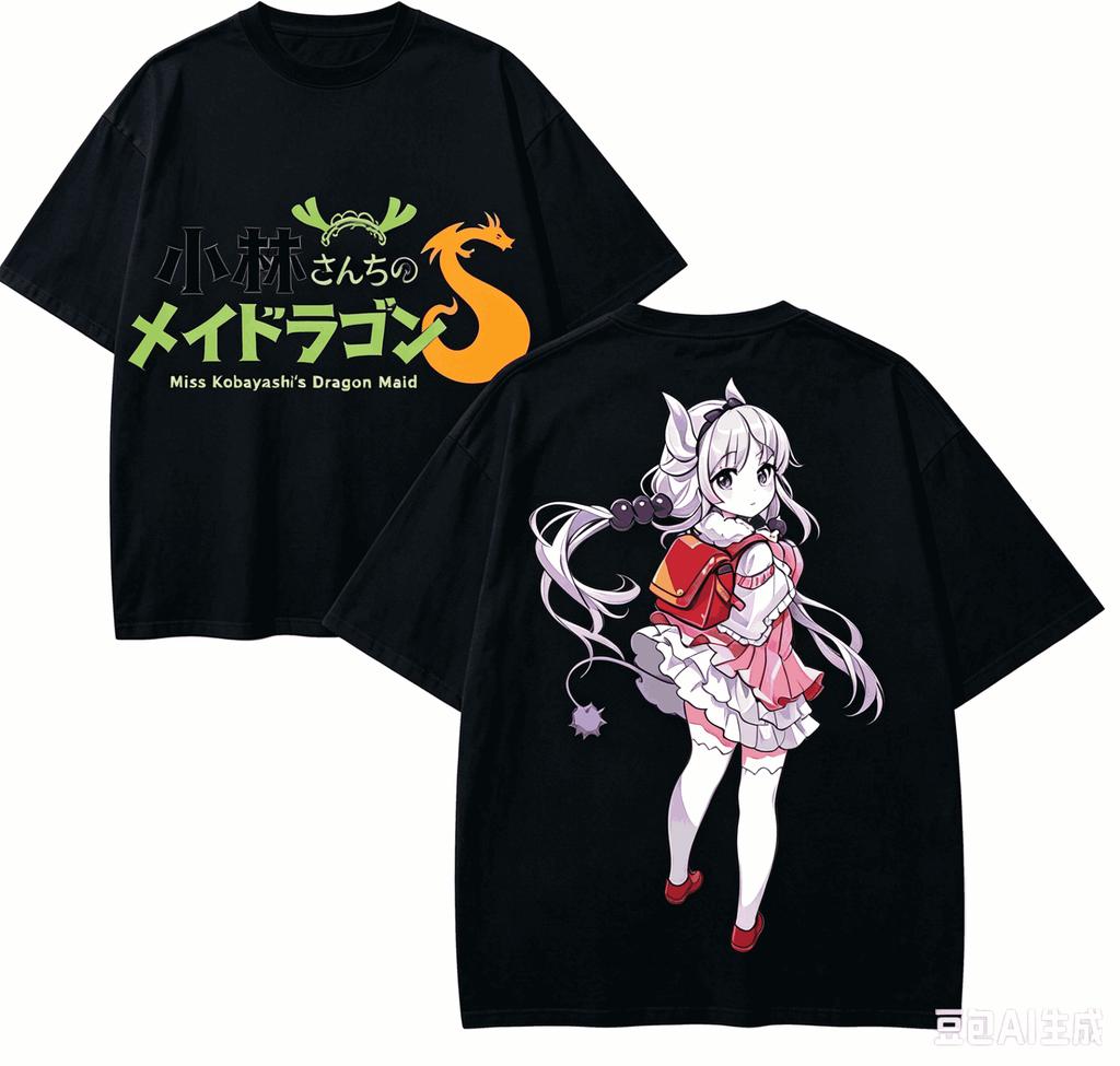 Miss Kobayashis Dragon Maid Anime Lover TShirt Harajuku Cotton NewModel High Street Retro Fashion Oversized Unisex Breathable