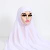 Instant Hijabs With Cap Plain Chiffon Jersey Hijabs For Woman Veil Muslim Islamic Hijab Cap Scarf For Women's Hijabs Headscarf