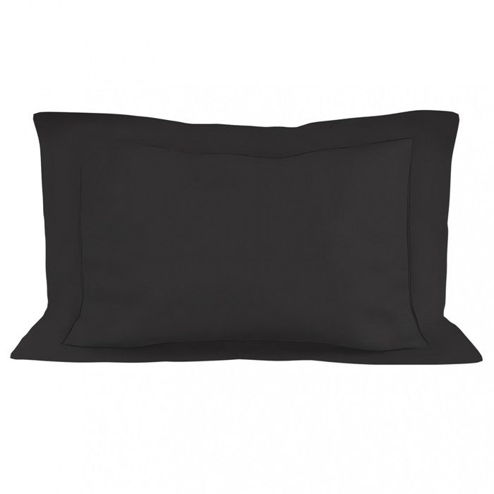 Cotton Pillowcase 50x75 Cm PERCALE Anthracite, by Soleil D'ocre