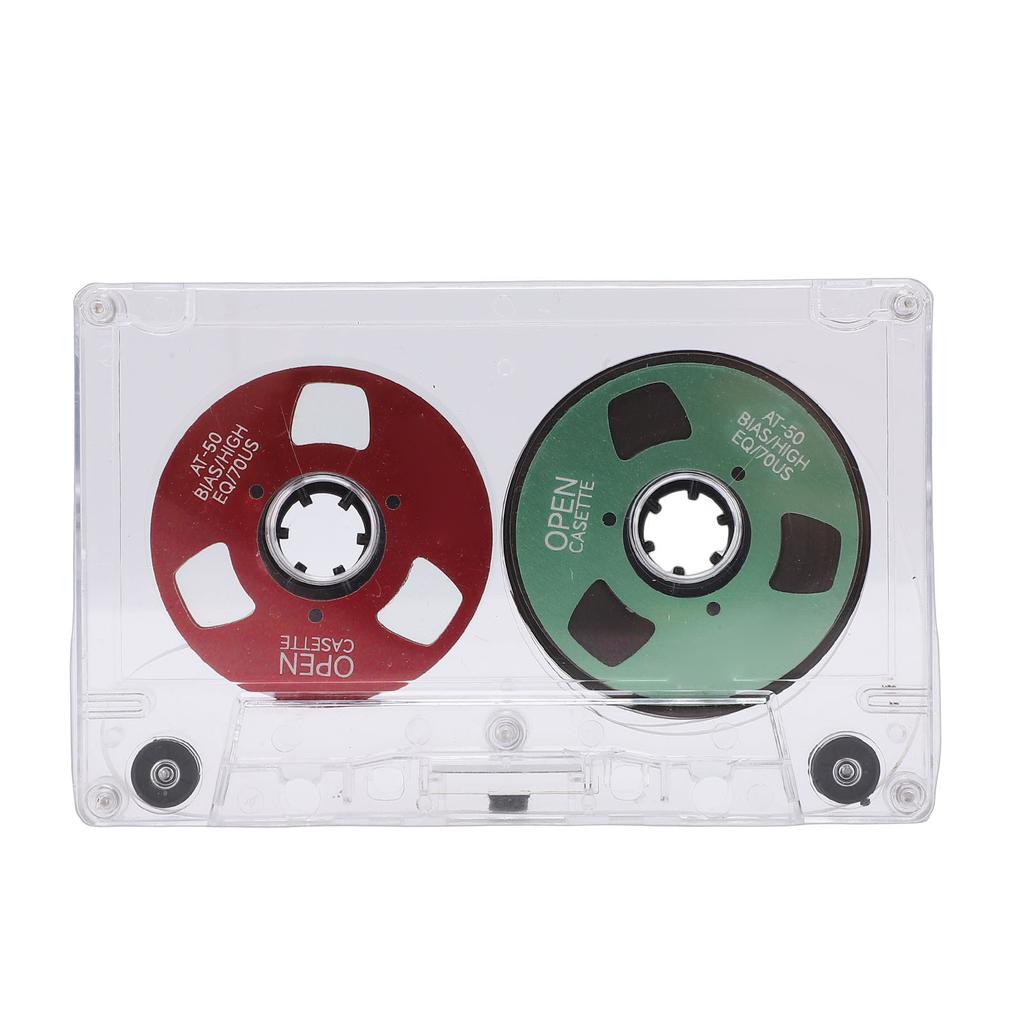 Blank Cassette Tape Reel to Reel Metal 50 Minutes Blank Recording Tape with Transparent Box for Music Recording