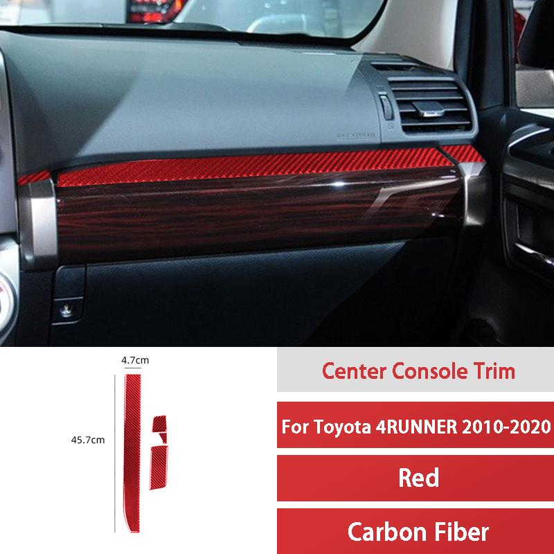 Автомобильная отделка из настоящего углеродного волокна красного цвета для Toyota 4RUNNER 2010- приборная консоль, панель переключения передач, украшение