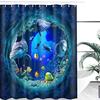 New Fashion 4Pcs/Set Shower Curtain Bathroom Waterproof Floor Rug Lid Toilet Cover Bath Mat Set
