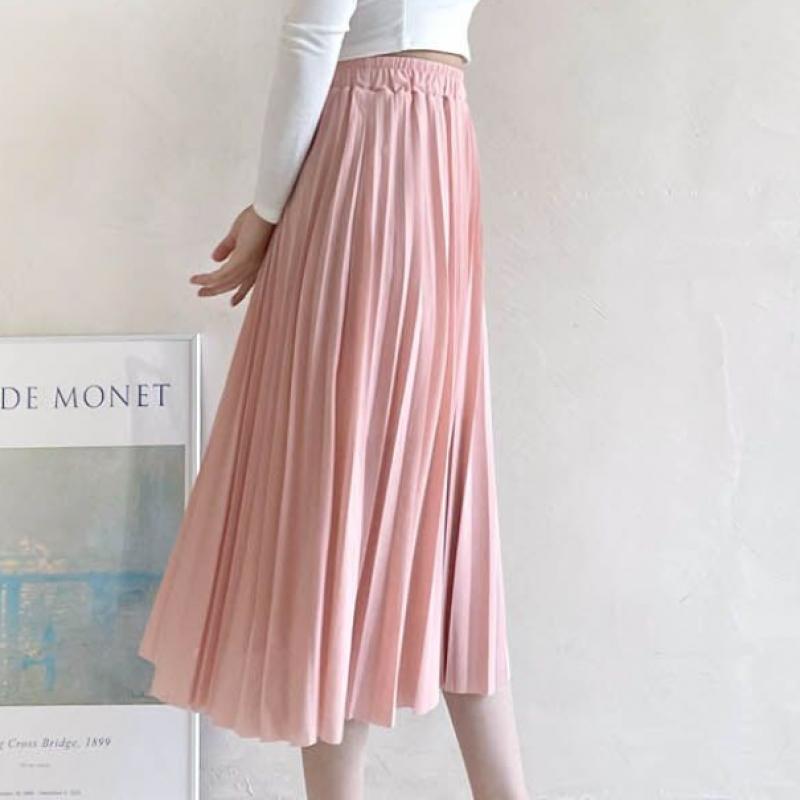 Shop Womens Guest+date Elastic Waist Chiffon Pleated Long Skirt Won Wsk Wf0b9a