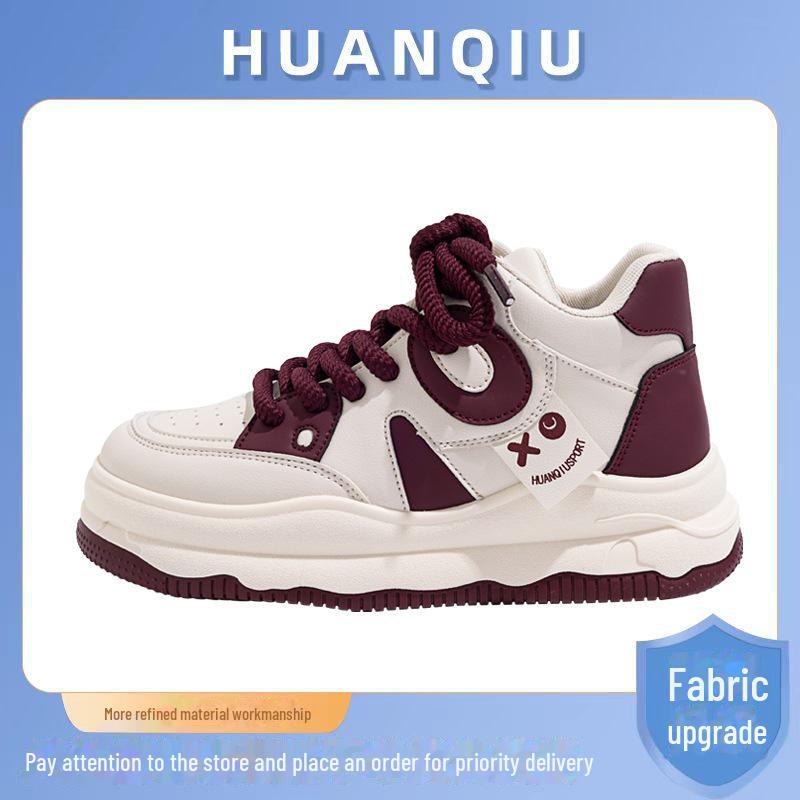 Women's High-Top Thick-Soled Warm Cotton Sneakers ZHQ5250-1 - Winter Cold-Proof, Plus Velvet, All-Match.