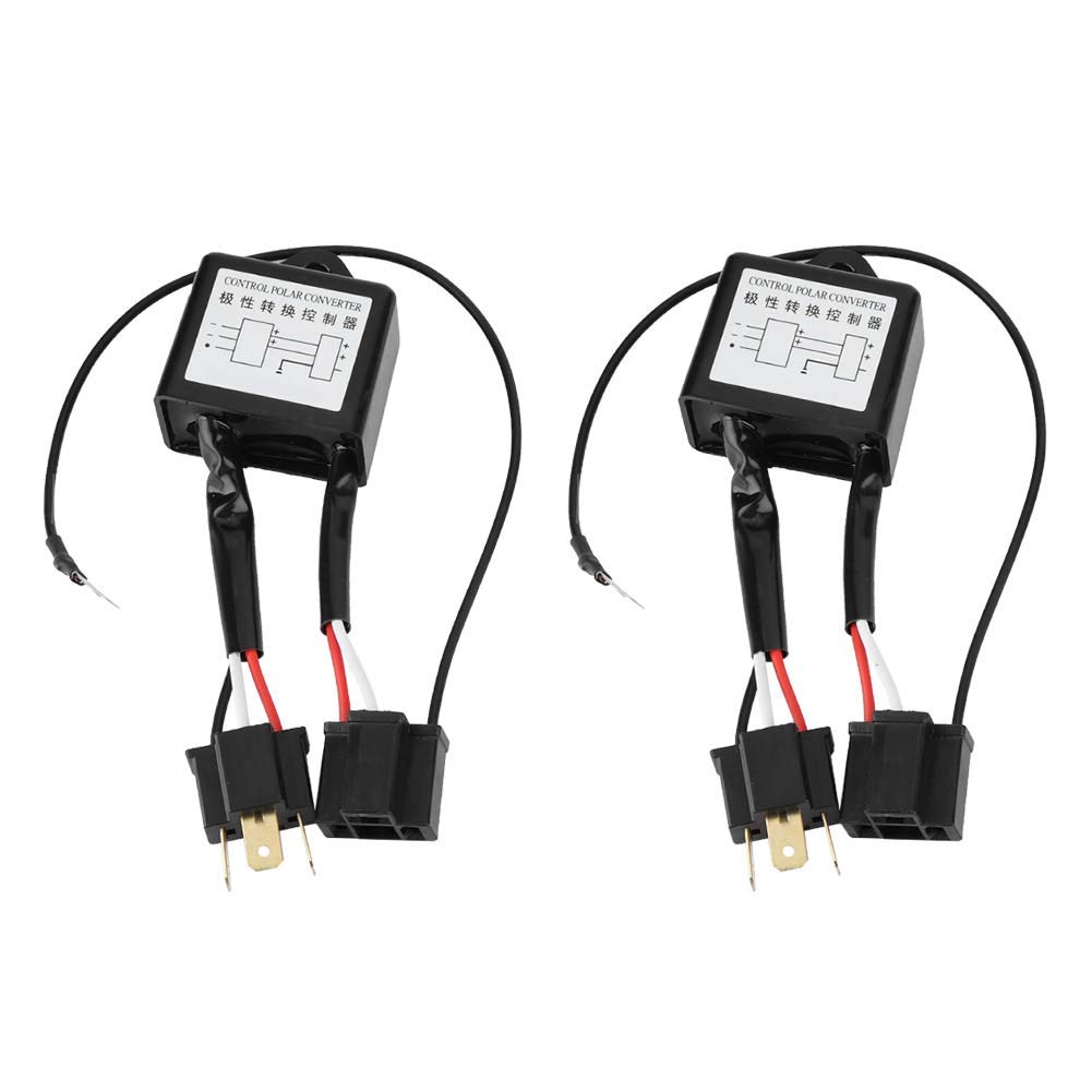 2 LED Negative Converters, Polarity Negative Switch Harness Adapter for H4 Reverse Polarity Converter