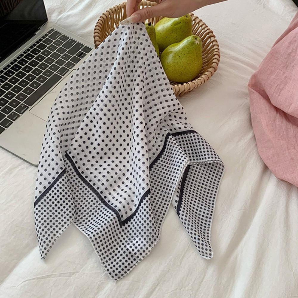 Sunscreen Small Square Scarf Neckerchief Headscarf Sweet Printed Silk Scarf  Girl