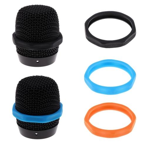 Perfk 5-Piece Microphone Slip Protective Rings, Microphone Accessories, Available In 3 Colors - Black