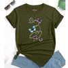 Модная женская футболка с милым принтом животных, забавная повседневная футболка с круглым вырезом и короткими рукавами, летняя женская футболка