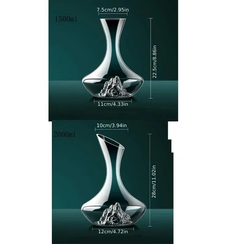 Декантер для красного вина 2000 мл Хрустальное стекло Красные вина Виски Вина Вино Быстрый водопад Айсберг Диспенсер Красные вина Чайник