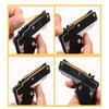 1 шт. складной пистолет из сплава 60 с резиновой лентой, пистолет для пугающей декомпрессии, металлический брелок для стрельбы, детские сувениры, игрушки для детей, подарки для мальчиков