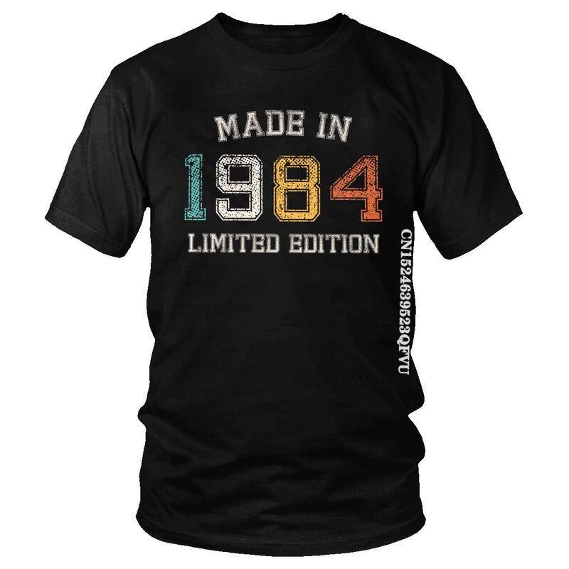 Born In 1984 Tshirts Men Men Streetwear T Shirts Made In 1984 Birth Year EMO Men Tshirt Cotton Oversized Tee Tops Clothes