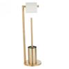 Floor-to-ceiling Toilet Brush Holder with Toilet Paper Holder Stainless Steel Standing Paper Towel Holder