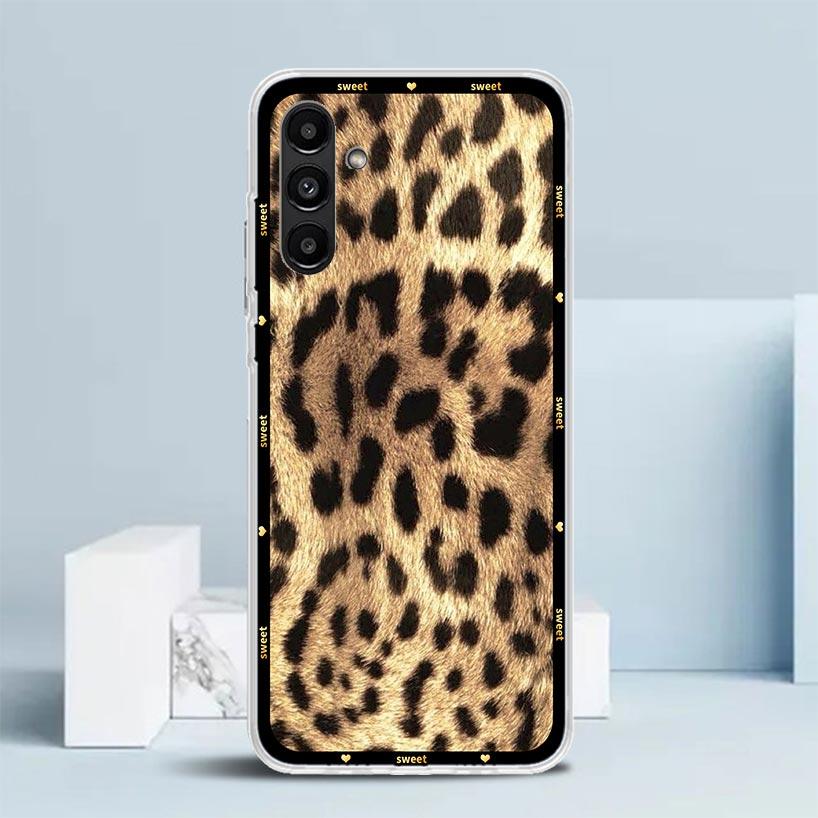 Чехол для телефона с принтом леопарда для Samsung Galaxy A17 A37 A57 A16 A15 A14 A13 A56 A55 A54 A53 A36 A35 A34 A33 A26 A25 A24 A23 G