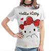 Ladies' Round Neck Top with Cartoon KT Cat Print, Popular 3D Digital Print 3437