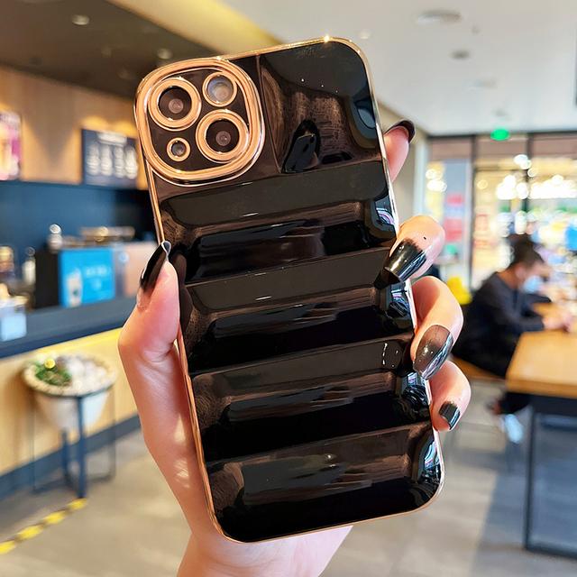 Роскошный пуховик с 6d покрытием, чехол-пуховик для Iphone 11 13 12 Pro Max Xs Xr X 7 8 Plus Se, глянцевый мягкий силиконовый чехол-бампер