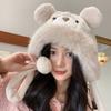 Cartoon Bear Ears Hat Windproof Earflap Bonnet Hat Fashion Winter Plush Hat