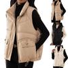 Women's Solid Color Sleeveless Cotton Vest Loose Down Cotton Vest Jacket