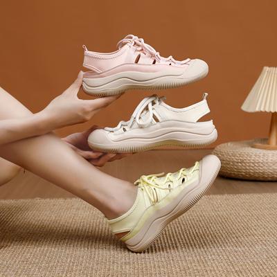 Летние женские спортивные сандалии в стиле ретро с толстой подошвой, ажурные туфли, женские осенние новые дышащие удобные туфли Zapatillas Mujer