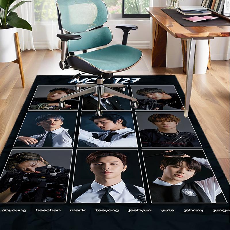 Kpop music Office Rug Chair Mat, Game Carpet, Suitable for Front Door, Bedroom, Living Room, Desk, Holiday Gift