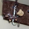 Sausage Dog Cute Bear Bag Decoration Pendant Bag Charm Decor Handbag Schoolbag Hanging Ornament