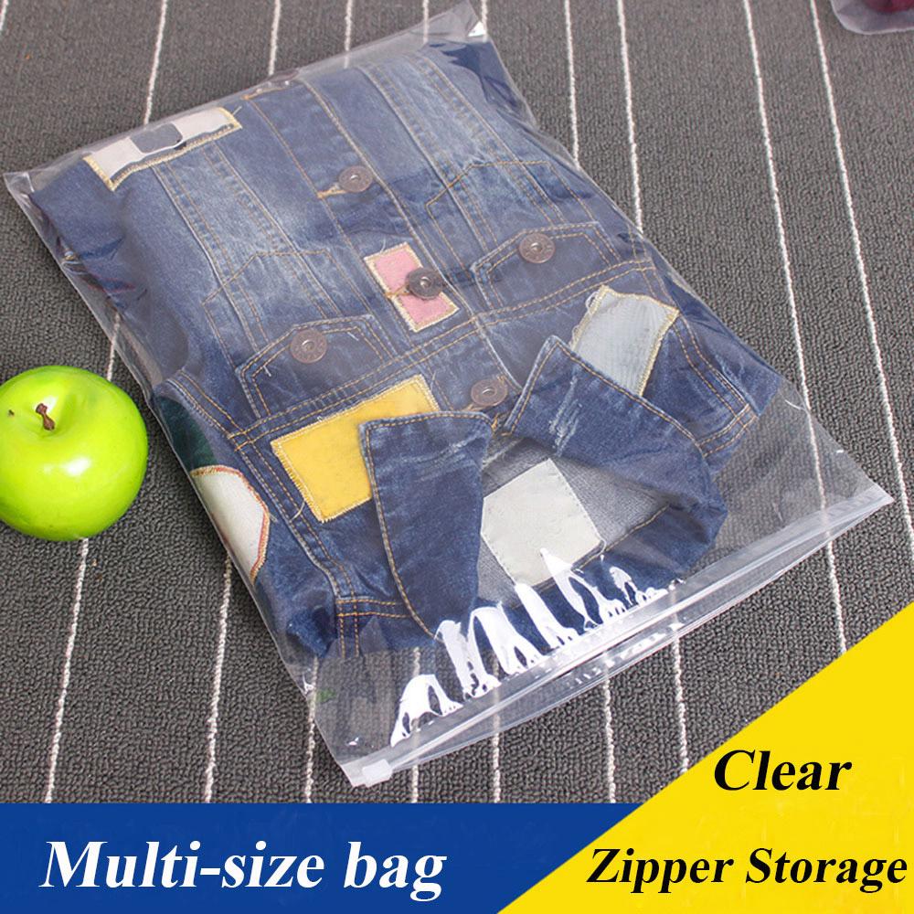 5 шт. Портативный водонепроницаемый тканевый органайзер Прозрачный прозрачный чехол для хранения Застежка-молния Пластиковый пакет