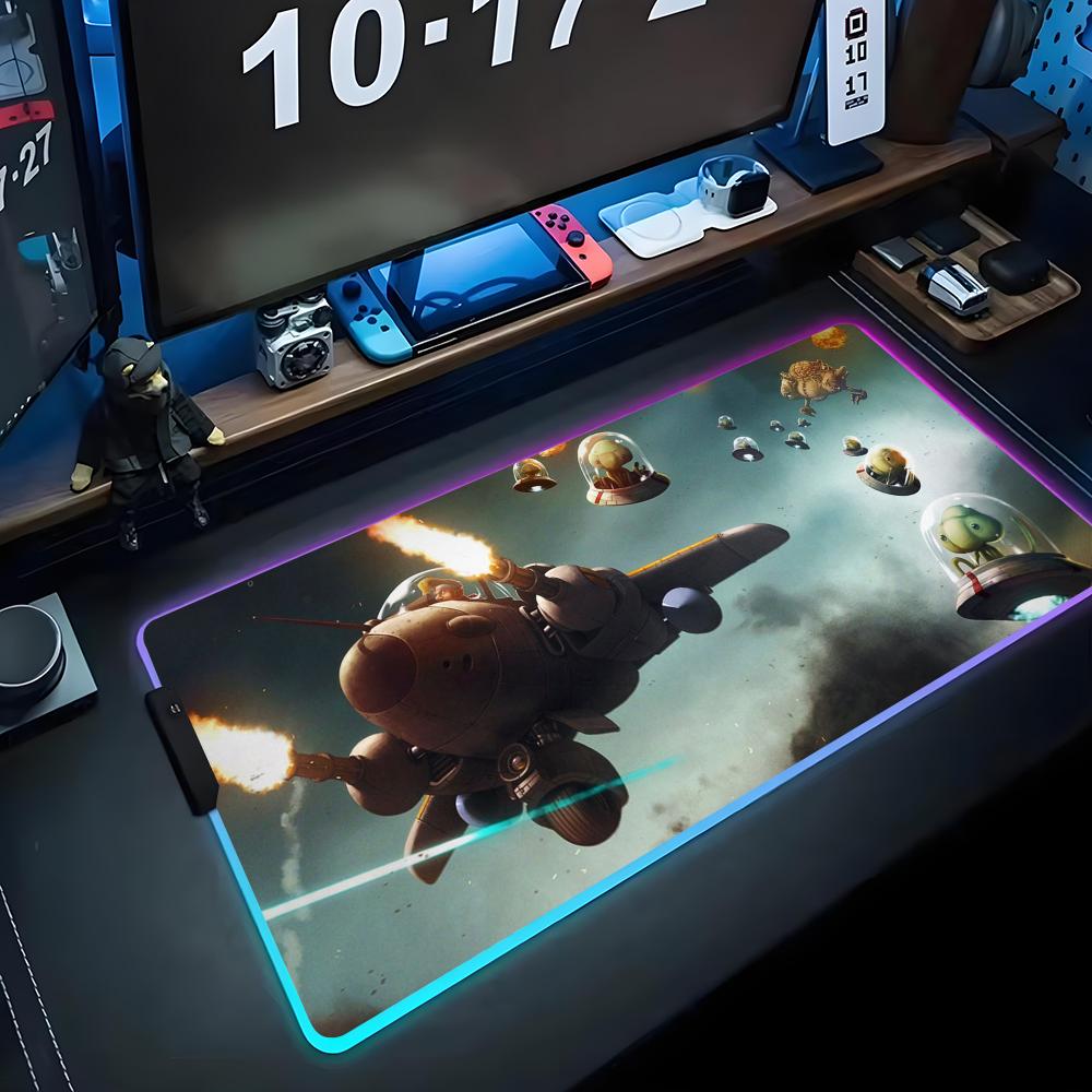 Metal Slug Игровой коврик для мыши RGB Большой светодиодный коврик Настольный коврик для ПК Светящийся коврик для мыши Большие коврики для клавиатуры Настольный ковер с подсветкой