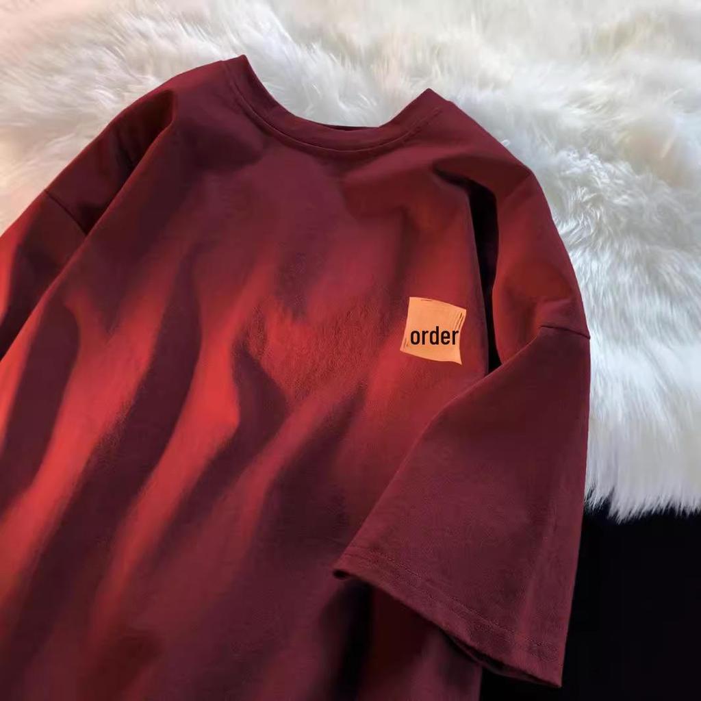 Футболка с коротким рукавом из хлопка Jin размера Plus Size 300 для мужчин и женщин — повседневный стиль Гонконга, унисекс, свободный крой, идеально подходит для лета.