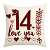 New Festive Valentine's Day Atmosphere Pillowcase Home Decoration Living Room Sofa Cushion Cover Linen Printed Cushion Cover