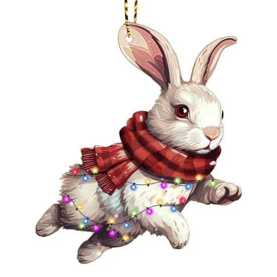 Рождественские украшения Мультяшные животные Санта лось слон подвесное украшение акриловый кулон с шнурком для домашнего декора елки