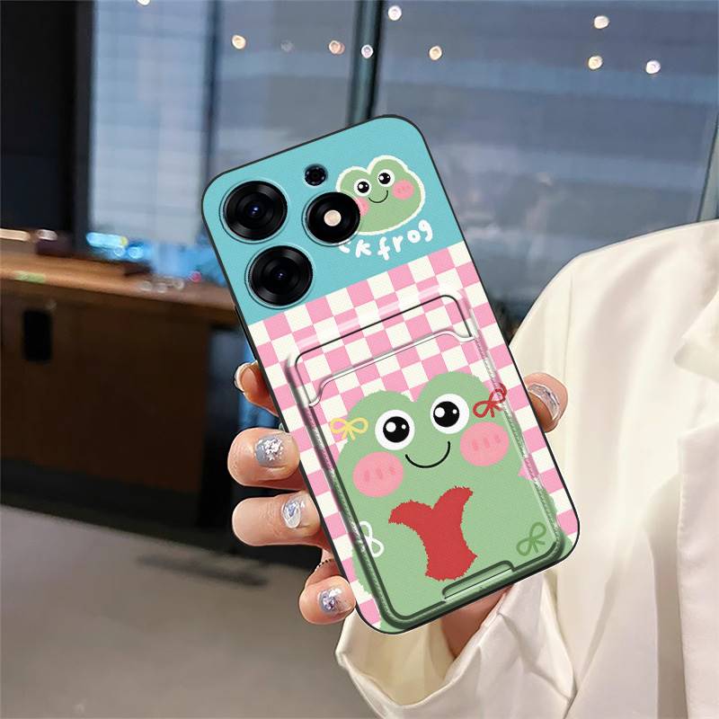 Card slot Anti-knock Phone Case For Tecno Spark 10 Pro/Ki7 Cartoon TPU Card sleeve Fashion Design Dirt-resistant Cute