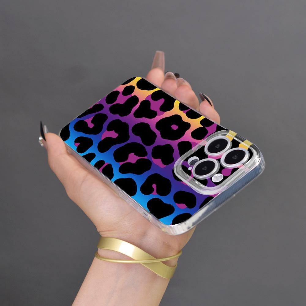 Леопардовый принт Красочный всеобъемлющий мягкий чехол для объектива для Apple iPhone 15 - защитный чехол от падения
