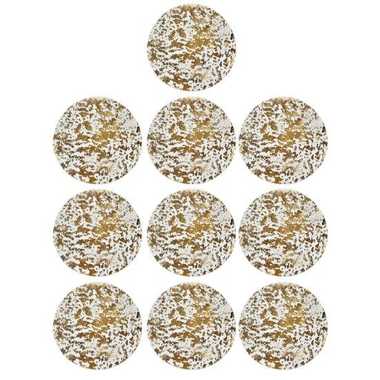 10/20 шт. салфетки из золотой фольги, прессованные одноразовые коврики для стола, нескользящие термостойкие коврики для кухонного стола, украшения для вечеринок