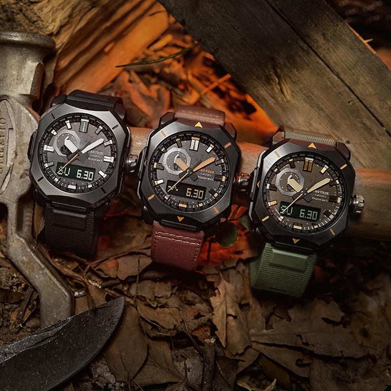 Casio Серия PRO TREK-Дисковый двойной дисплей-Солнечная батарея-Для улицы, городского леса, спорта-Солнечно-кварцевый механизм-Ремешок из смолы-Японские и корейские часы PRW-6900Y-1PR