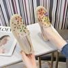 Shoes for Woman 2025 Rhinestone Diamond Flats Cute Women's Summer Footwear Round Toe Kawaii Flat with Crystals Stylish Popular A