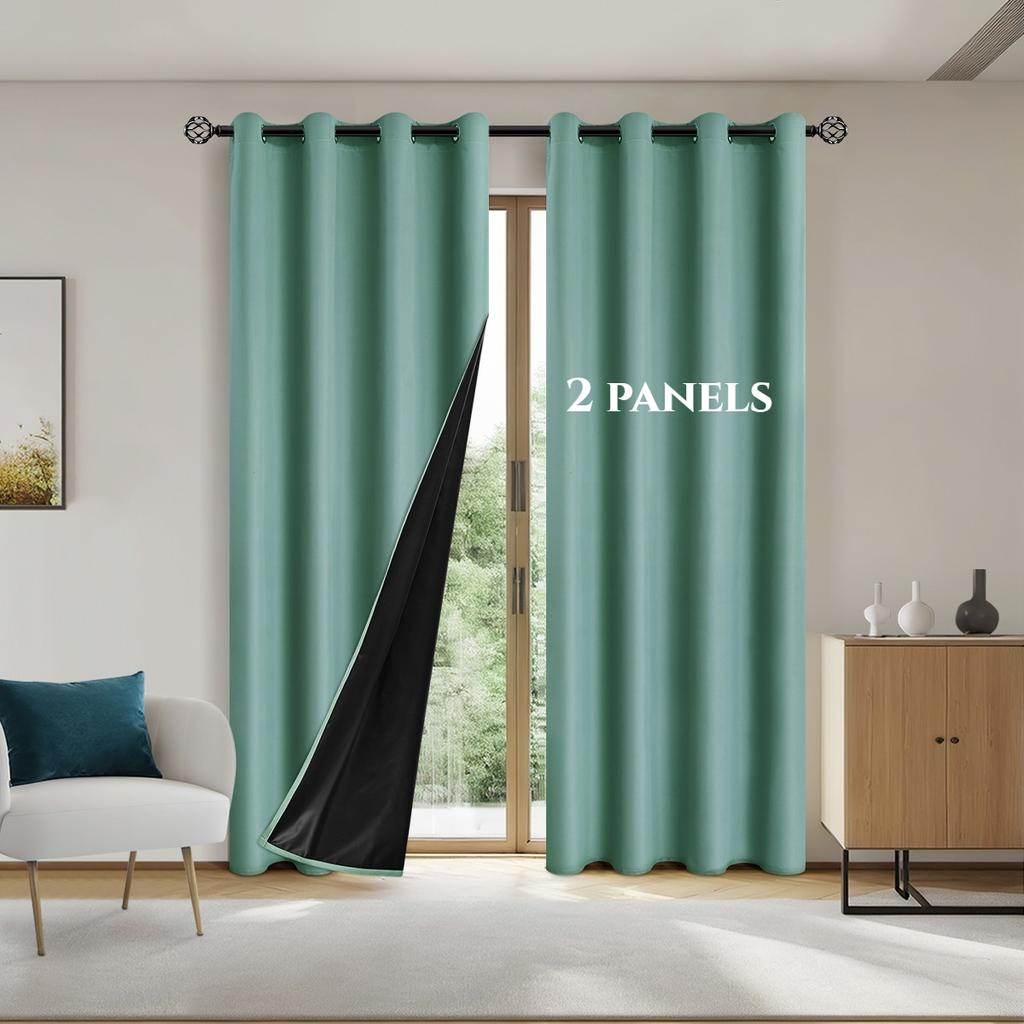 2 Панели Современные Однотонные 100% Светонепроницаемые Шторы, Оконные Шторы для Гостиной, Спальни, Детской Комнаты, Шторы на Люверсах