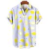 Мужские рубашки с принтом 3D Fruit Pineapple Shirts для женщин, новые летние забавные уличные короткие рубашки, мужская гавайская одежда Y2k